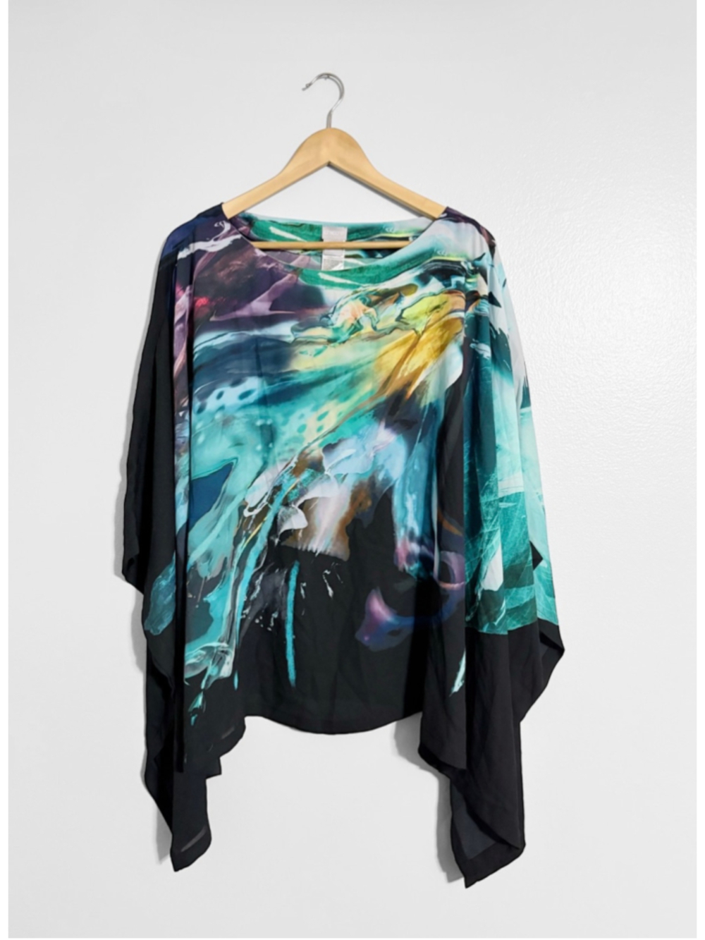 Chico's Abstract Scarf Like Top - Picture 2 of 3